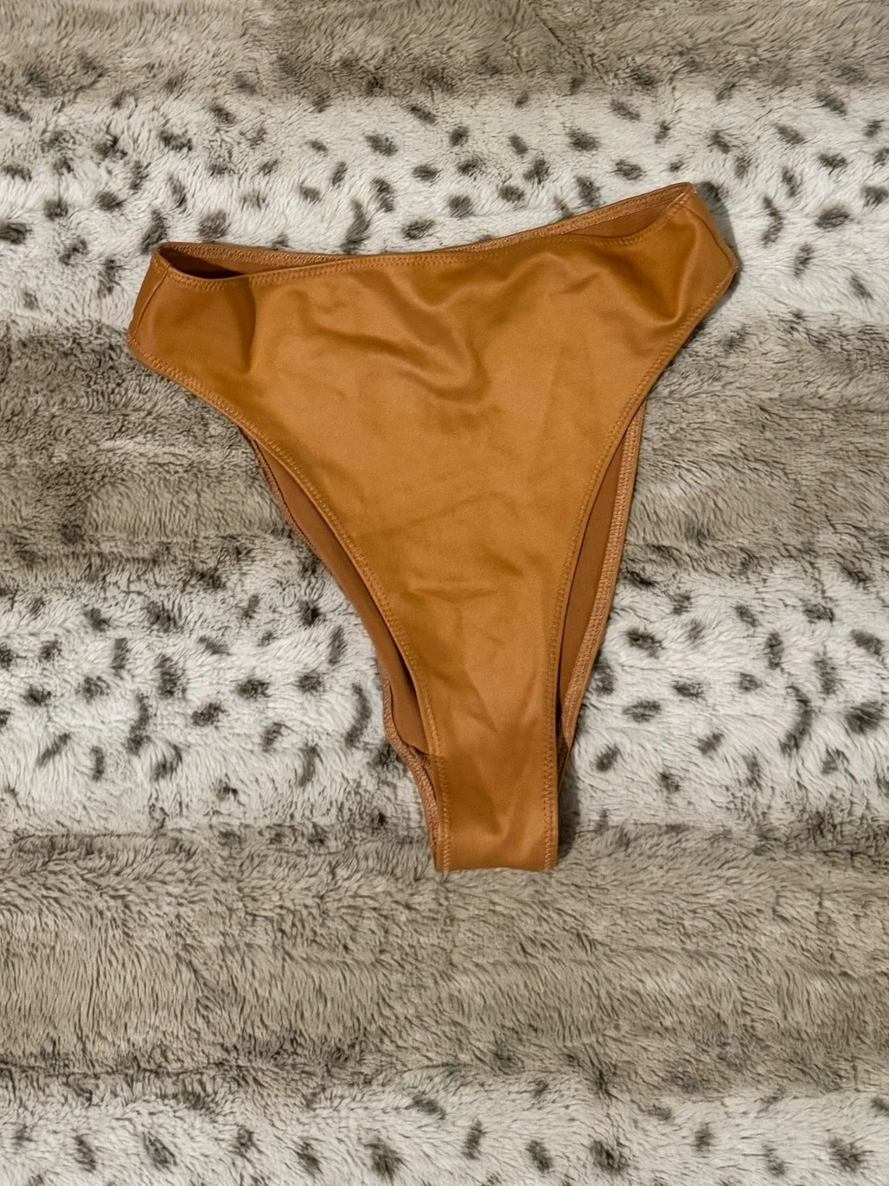 SKIMS High-Cut Bikini Bottom in Caramel